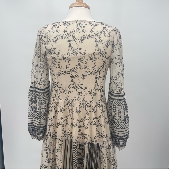Talulah Tiered Midi Dress in Ivory Black Anthropologie Size Small - Picture 7 of 10